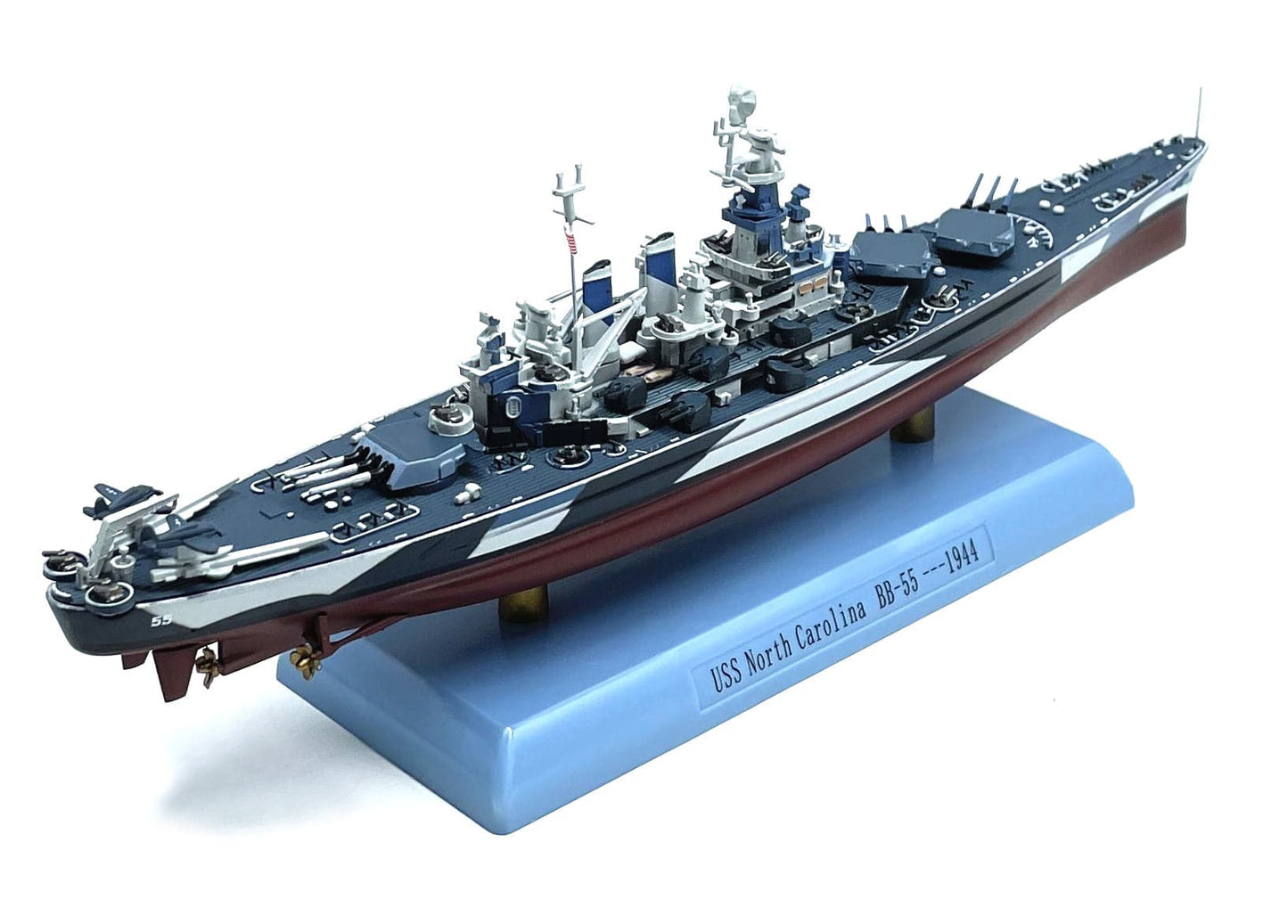 ALDO Creative Arts Collectibles Scale Model 9" long and  2" wide / NEW / Diecast metal and plastic US Navy Battleship USS North Carolina Desk Display WWII Ship Model Assembled