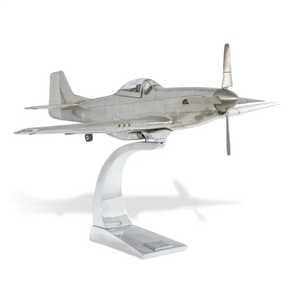 ALDO Creative Arts Collectibles Scale Model Airplane  U.S. Air Force P-51 Mustang WWII Fighter Deck Top Aluminum Model