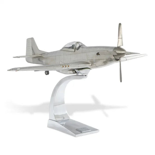ALDO Creative Arts Collectibles Scale Model Airplane  U.S. Air Force P-51 Mustang WWII Fighter Deck Top Aluminum Model