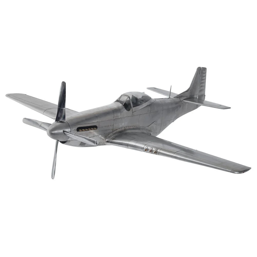 ALDO Creative Arts Collectibles Scale Model Airplane  U.S. Air Force P-51 Mustang WWII Fighter Deck Top Aluminum Model