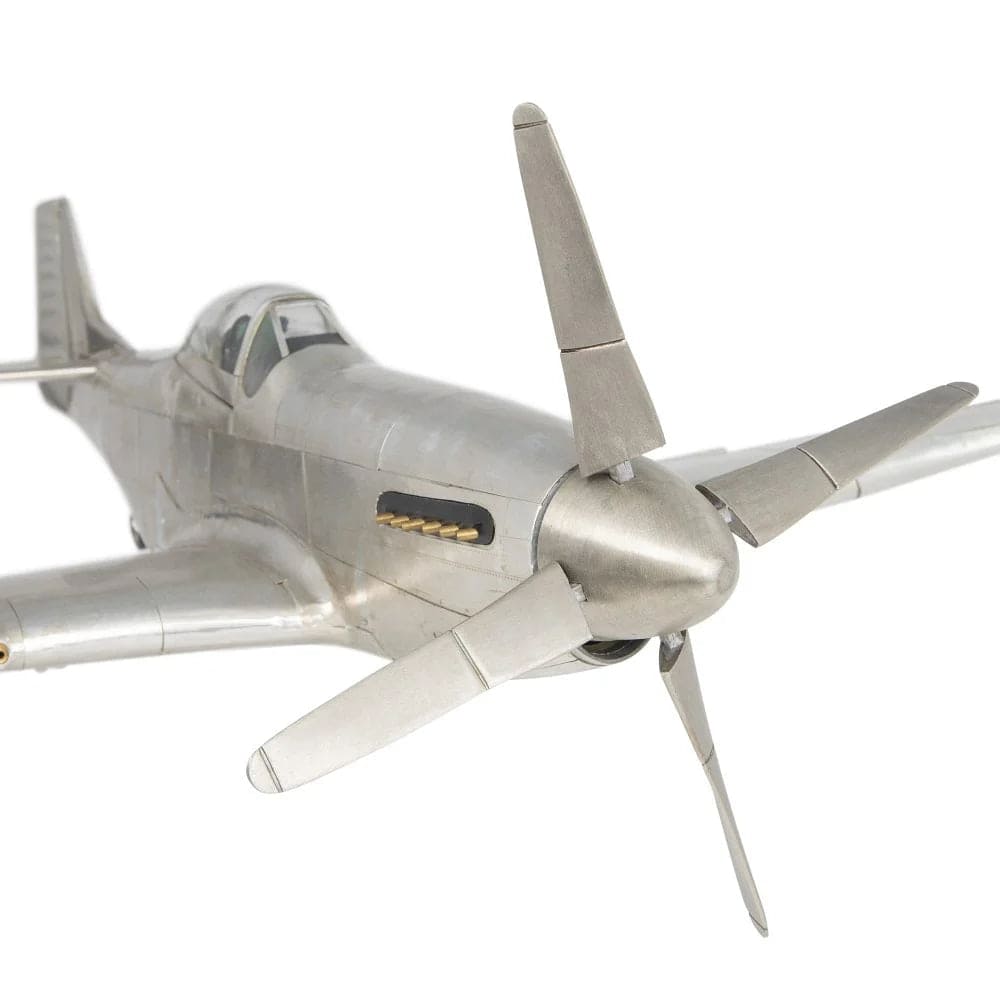 ALDO Creative Arts Collectibles Scale Model Airplane  U.S. Air Force P-51 Mustang WWII Fighter Deck Top Aluminum Model