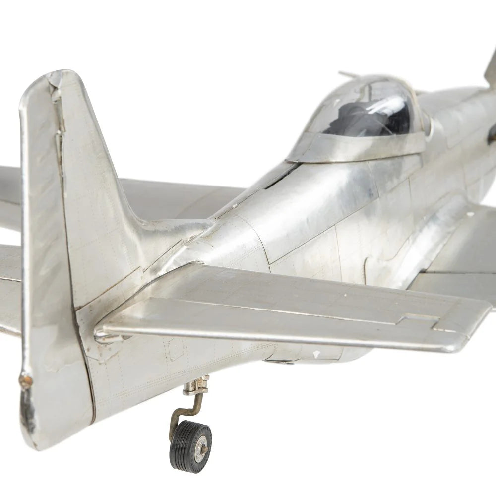 ALDO Creative Arts Collectibles Scale Model Airplane  U.S. Air Force P-51 Mustang WWII Fighter Deck Top Aluminum Model