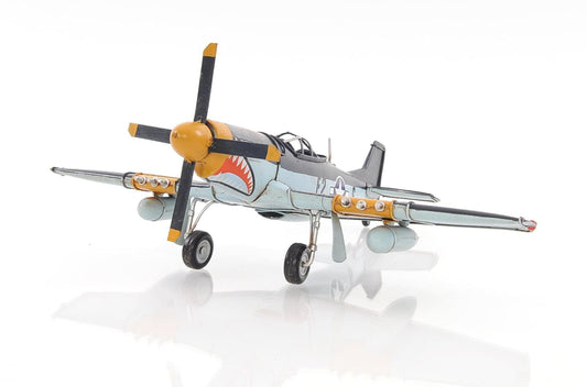 ALDO Creative Arts Collectibles Scale Model Airplane  U.S. Air Force P-51 Mustang WWII Fighter Deck Top Metal Model