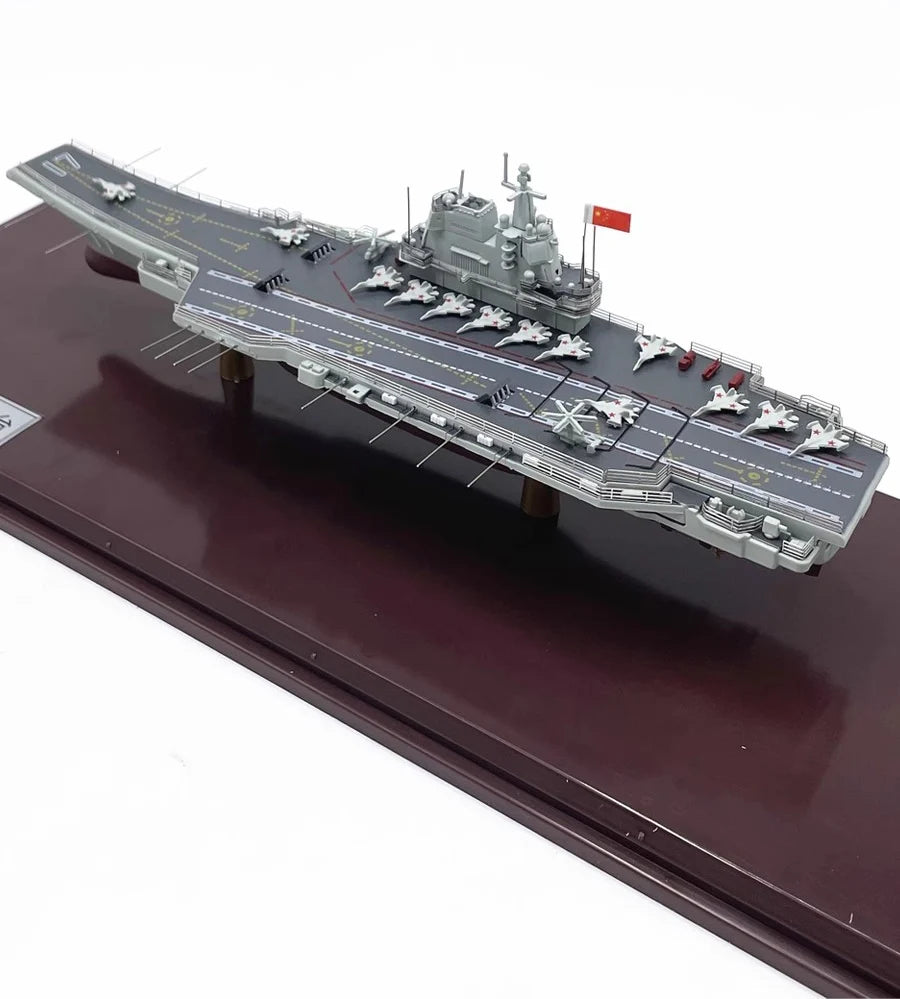 ALDO Creative Arts Collectibles Scale Model China Navy  Shandong Aircraft Carrier Warship Alloy Model Assembled With Display Case