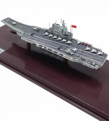 ALDO Creative Arts Collectibles Scale Model China Navy  Shandong Aircraft Carrier Warship Alloy Model Assembled With Display Case