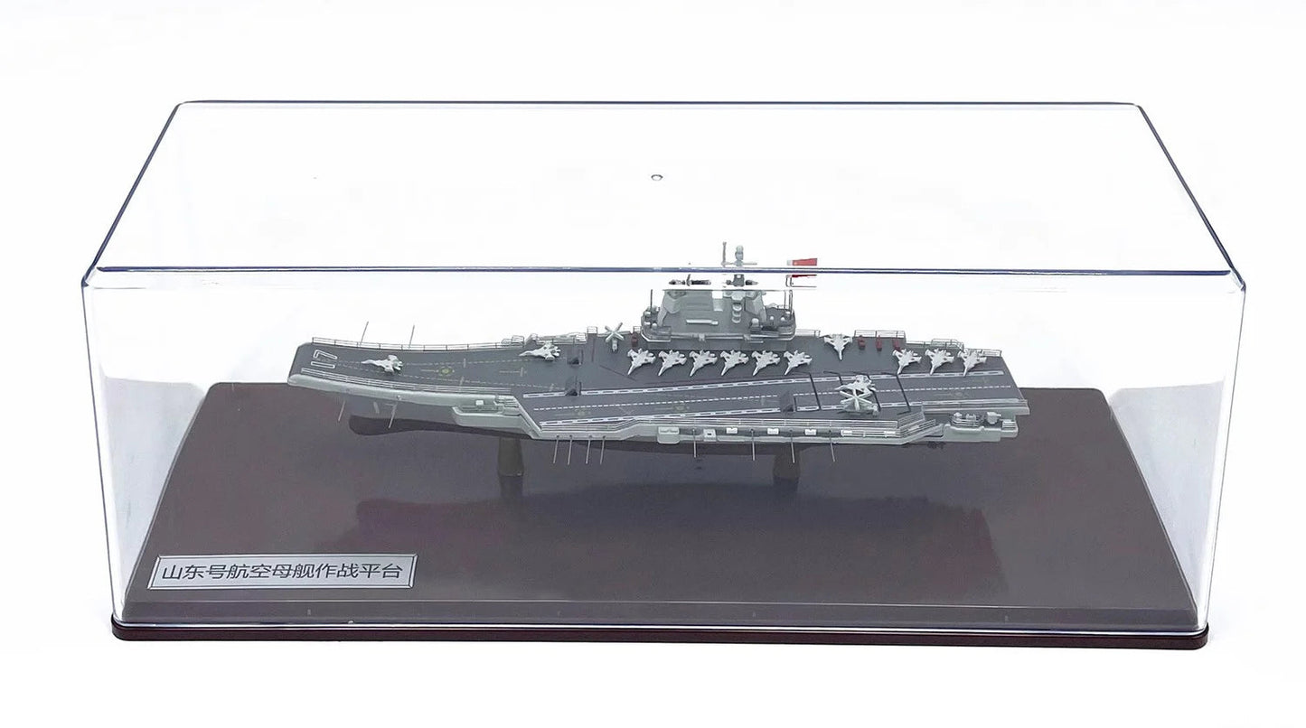 ALDO Creative Arts Collectibles Scale Model China Navy  Shandong Aircraft Carrier Warship Alloy Model Assembled With Display Case