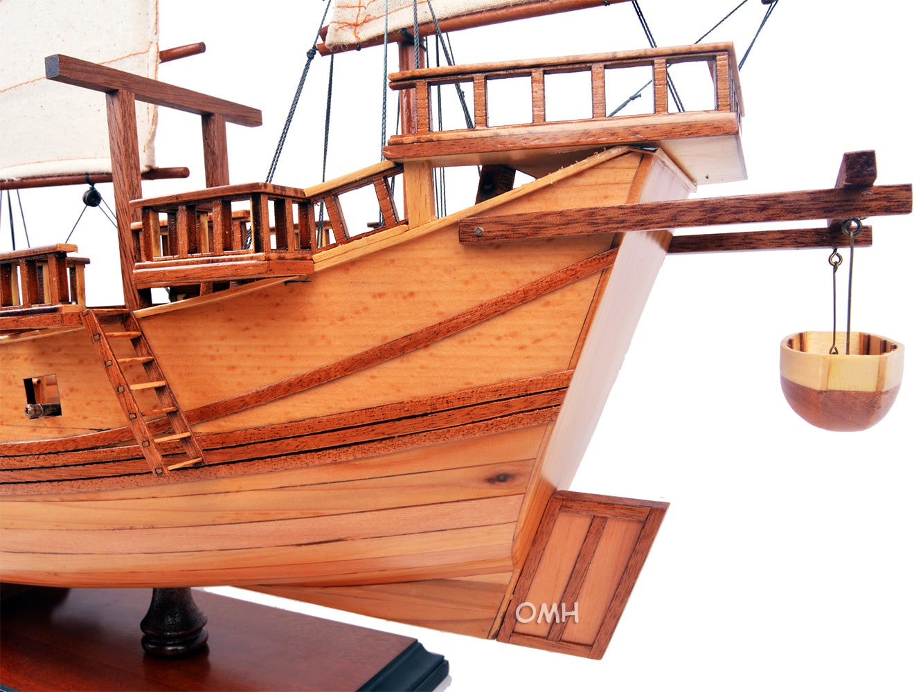 ALDO Creative Arts Collectibles Scale Model Chinese Junk Sailboat Natural Finish Boat Medium Model Assembled