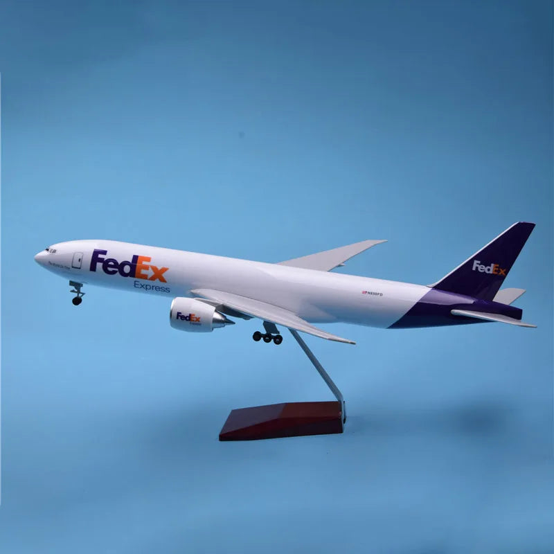 ALDO Creative Arts Collectibles Scale Model FedEx Boeing 777 B777 Cargo Airlines Diecast Model Aircraft With Landing Gears