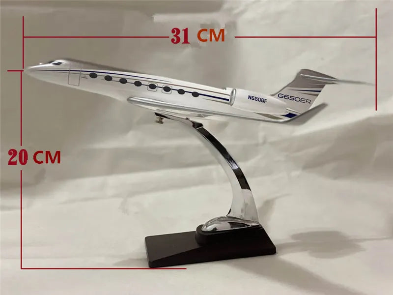 ALDO Creative Arts Collectibles Scale Model Gulf Stream G650 ER Airplane Silver Model Aircrafts