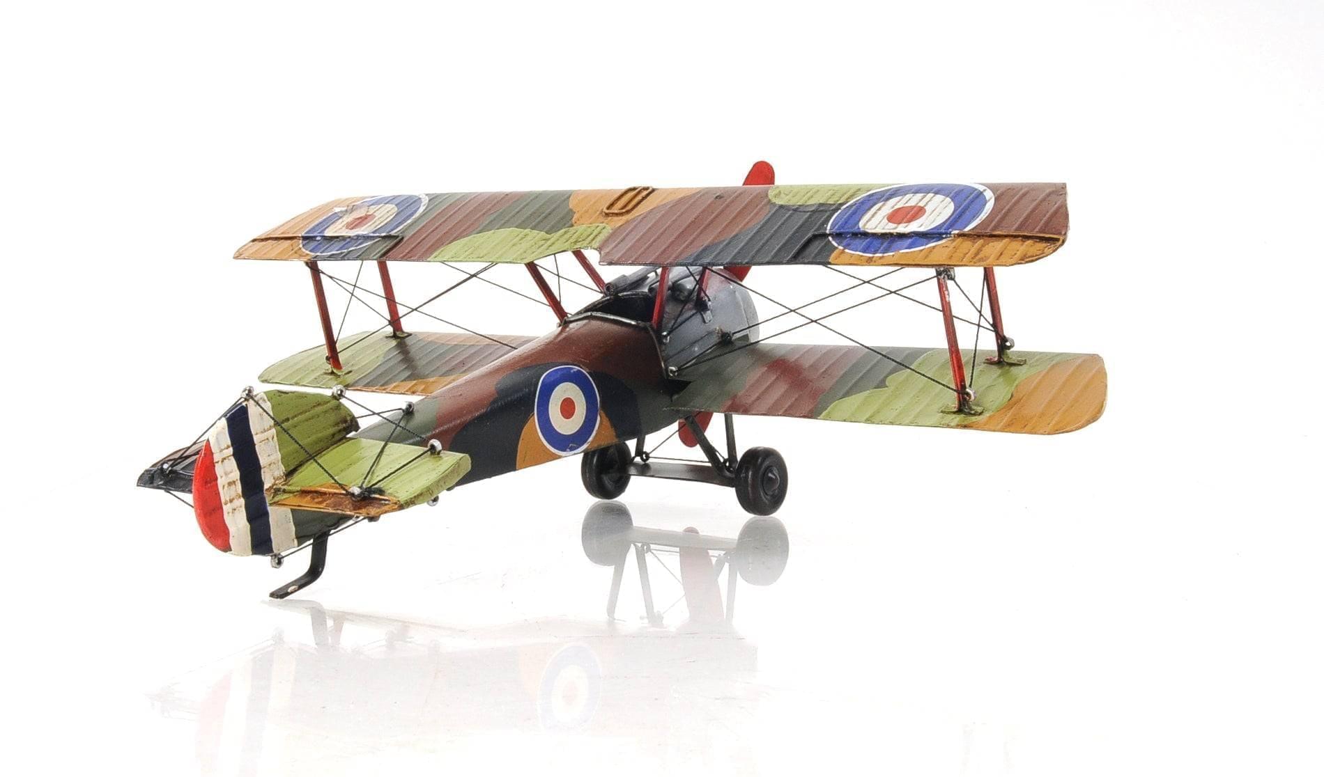 ALDO Creative Arts >Collectibles> Scale Model L: 10.25 W: 14 H: 6.5 Inches / NEW / Iron Airplane British First World War Single Seat Biplane  Metal Model