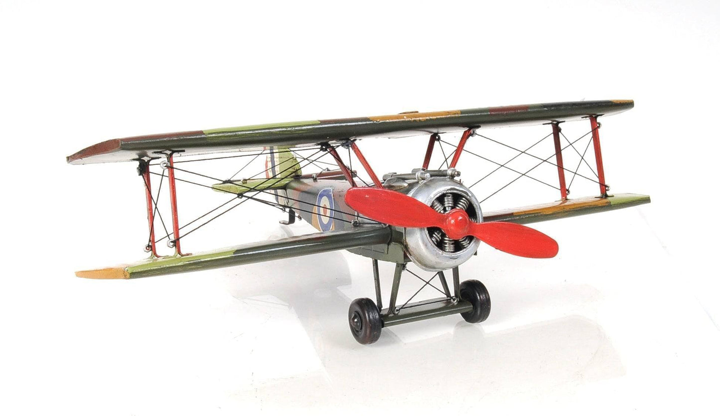 ALDO Creative Arts >Collectibles> Scale Model L: 10.25 W: 14 H: 6.5 Inches / NEW / Iron Airplane British First World War Single Seat Biplane  Metal Model