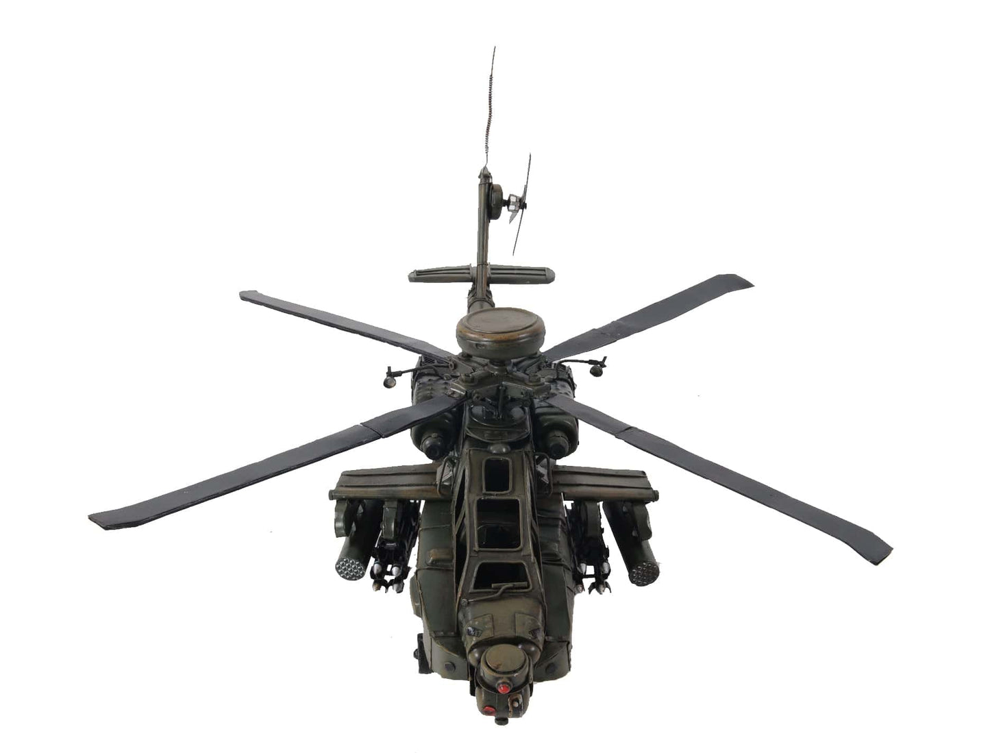 ALDO Creative Arts Collectibles Scale Model L: 18 W: 17 H: 9 Inches / NEW / Iron Boeing AH-64 Apache US Army’s Primary Attack helicopter Deck Top Metal Model