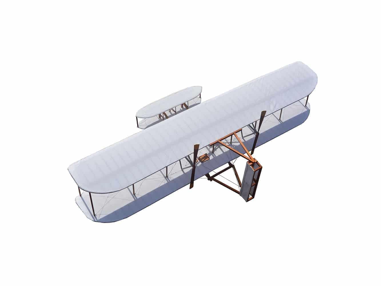 ALDO Creative Arts Collectibles Scale Model L: 24.5 W: 47.5 H: 10.25 Inches / NEW / Wood and Fabric Airplane 1903 Wright Brother Flyer Deck Top Medium  Model Aircraft