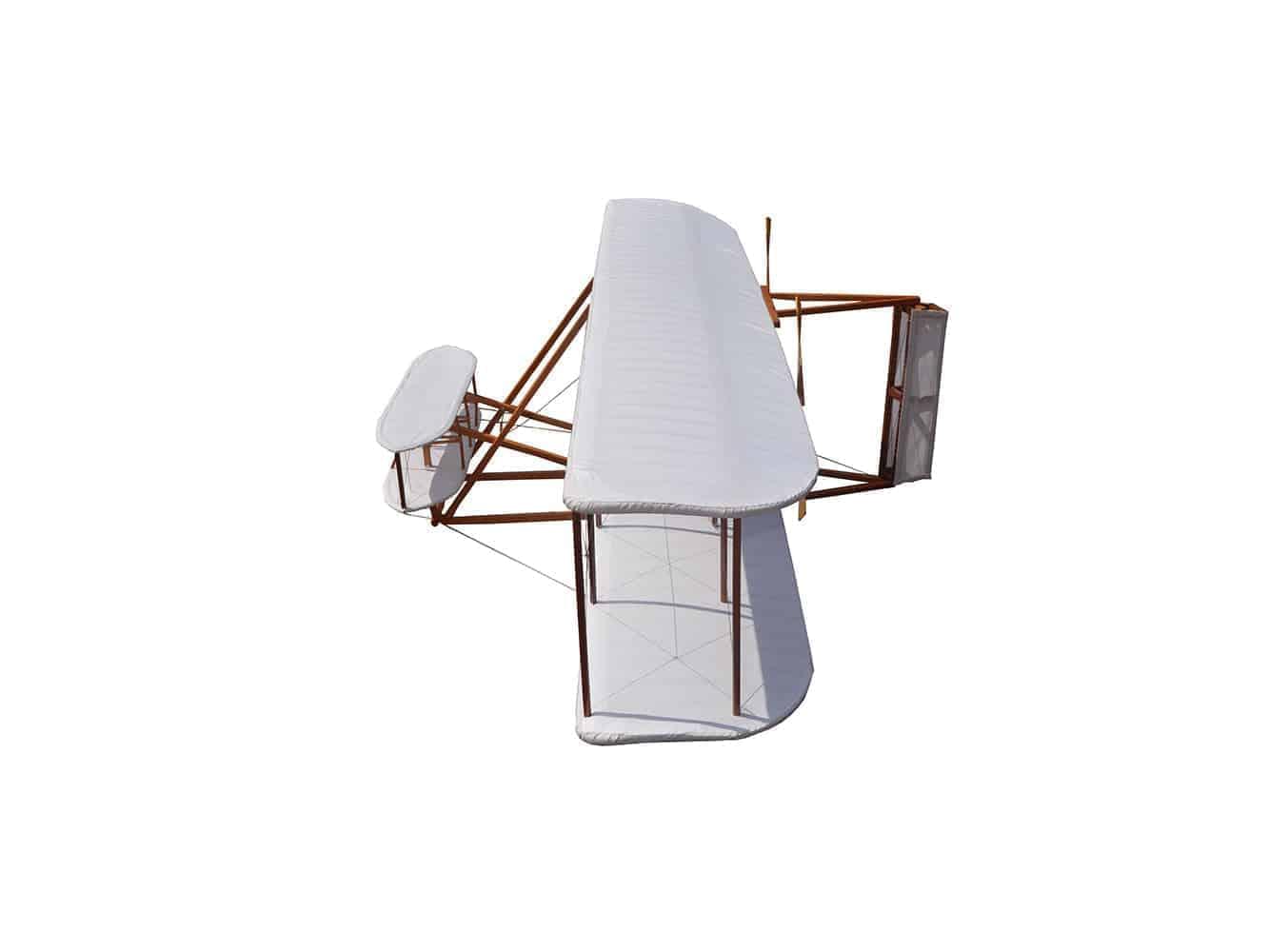 ALDO Creative Arts Collectibles Scale Model L: 24.5 W: 47.5 H: 10.25 Inches / NEW / Wood and Fabric Airplane 1903 Wright Brother Flyer Deck Top Medium  Model Aircraft