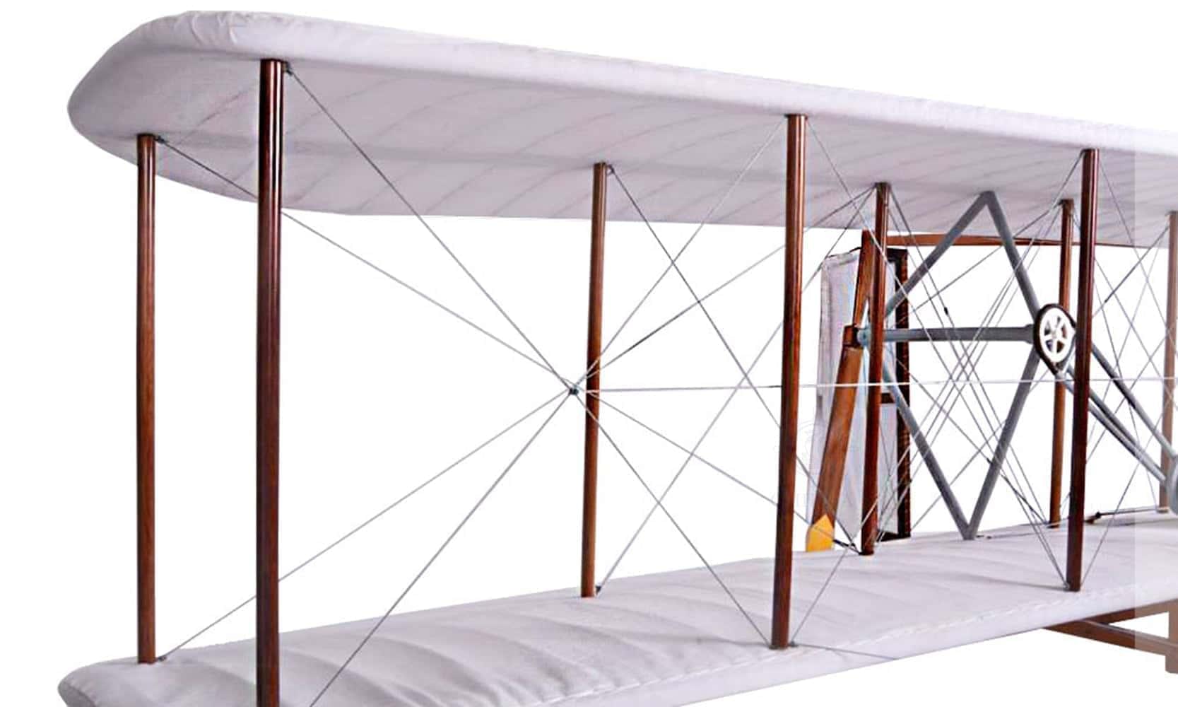 ALDO Creative Arts Collectibles Scale Model L: 24.5 W: 47.5 H: 10.25 Inches / NEW / Wood and Fabric Airplane 1903 Wright Brother Flyer Deck Top Medium  Model Aircraft