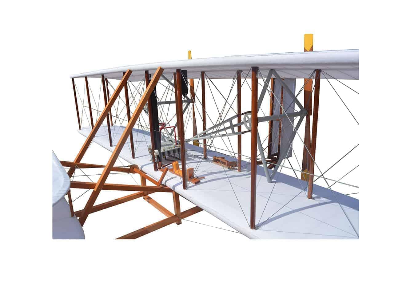 ALDO Creative Arts Collectibles Scale Model L: 24.5 W: 47.5 H: 10.25 Inches / NEW / Wood and Fabric Airplane 1903 Wright Brother Flyer Deck Top Medium  Model Aircraft