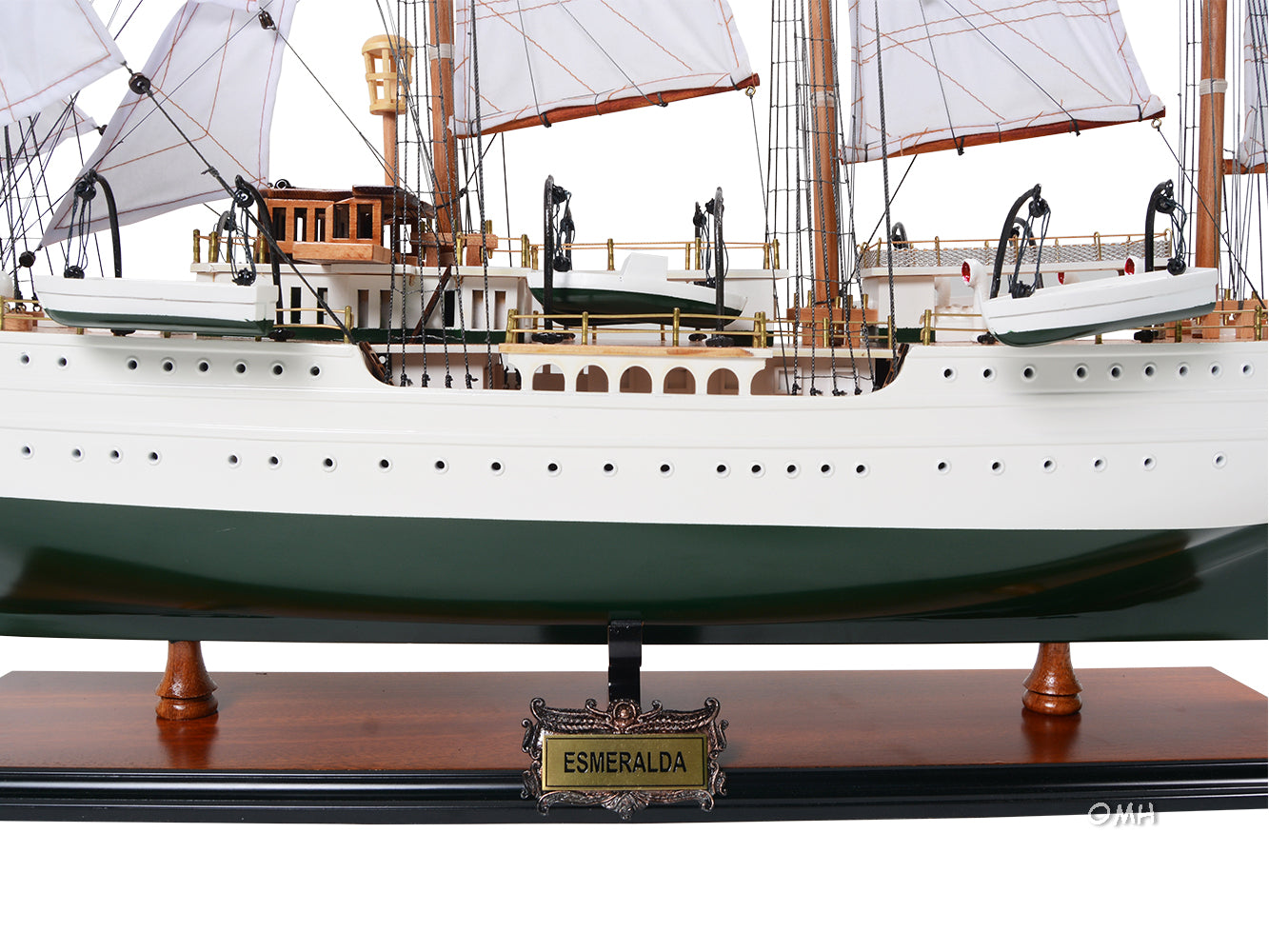 ALDO Creative Arts Collectibles Scale Model L: 37 W: 12 H: 24.75 Inches / NEW / wood Chilean Navy Esmeralda Exclusive Edition Sailboat Wood Model Assembled