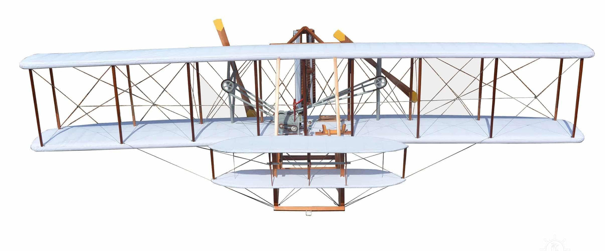 ALDO Creative Arts Collectibles Scale Model L: 48 W: 96 H: 24 Inches / NEW / Wood and Fabric Airplane 1903 Wright Brother Flyer Deck Top Large Model Aircraft