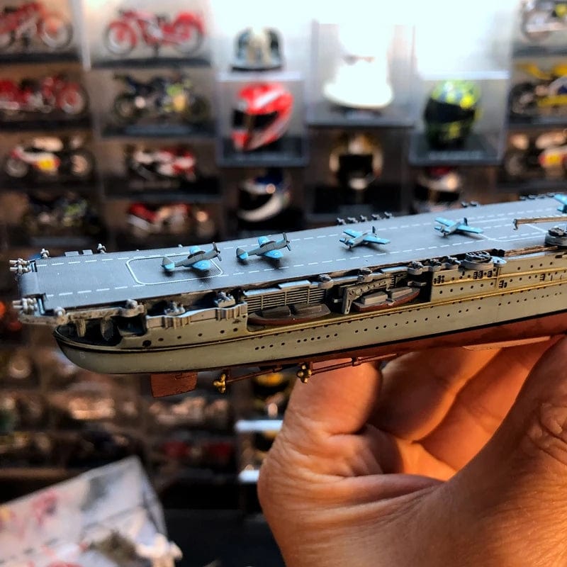 ALDO Creative Arts Collectibles Scale Model length: 50cm/width: 11.5cm/height: 12cm US  Navy  Nuclear Power Aircraft Carrier Enterprise CV-65  Desk Display Military Ship Alloy Model with Display Case Cabinet