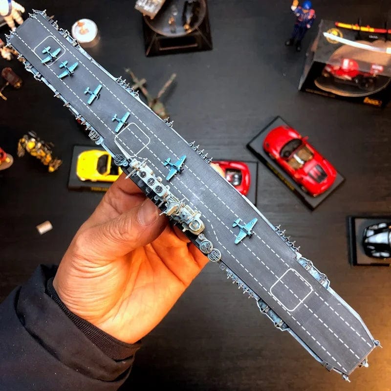 ALDO Creative Arts Collectibles Scale Model length: 50cm/width: 11.5cm/height: 12cm US  Navy  Nuclear Power Aircraft Carrier Enterprise CV-65  Desk Display Military Ship Alloy Model with Display Case Cabinet