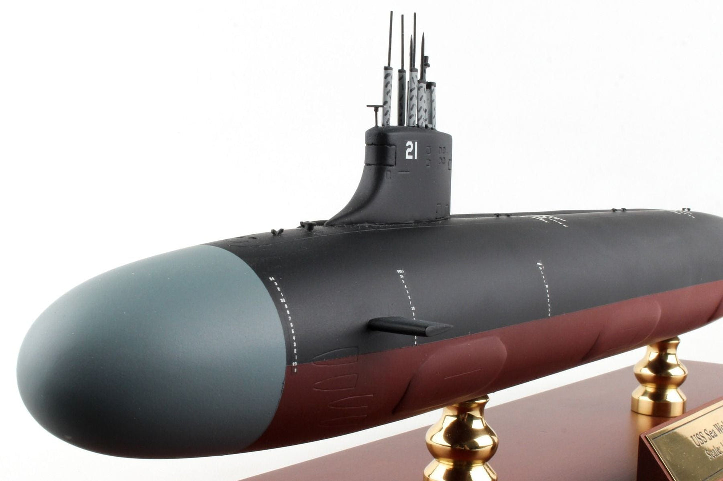 ALDO Creative Arts> Collectibles Scale Model Length is 11.5" and beam is 1.25".  Scale :1/350 / NEW / wod US Navy SSN  Seawolf Nuclear-Powered Fast Attack Submarine Medium Model Assembled