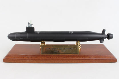 ALDO Creative Arts Collectibles Scale Model Length is 12 3/4" and beam is 1 3/4". Scale 1/350 / NEW / wood and resin US Navy SSN Virginia Class Submarine  Medium Model Assembled