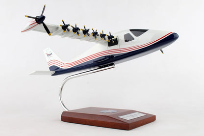 ALDO Creative Arts Collectibles Scale Model Length is 14.25" and wingspan is 18.7". / NEW / Wood NASA Airplane Maxwell  X-57 Wood Model Aircraft