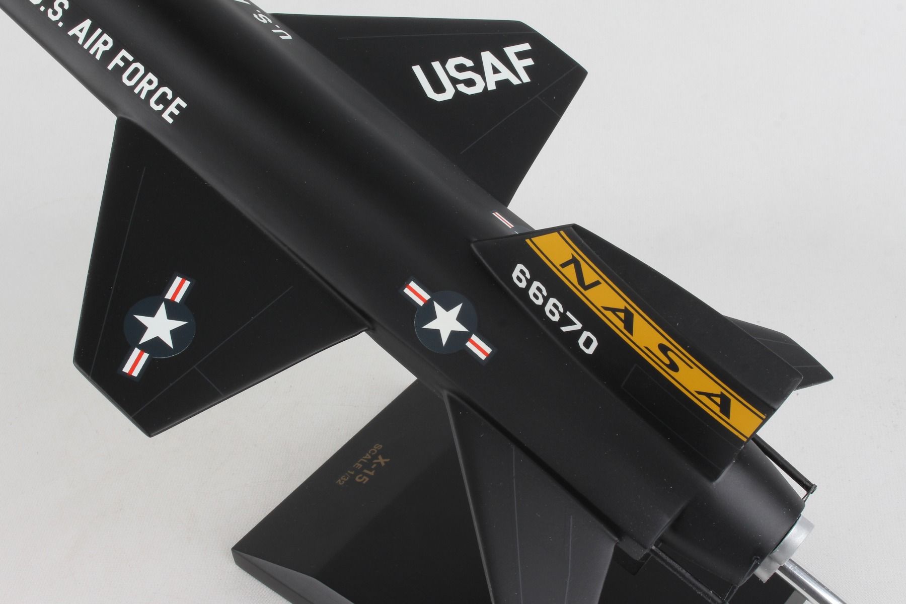 ALDO Creative Arts Collectibles Scale Model Length is 18 3/4" and wingspan is 8 1/4". / NEW / Wood NASA Airplane North American X-15 Rocket Powered Wood Model Aircraft
