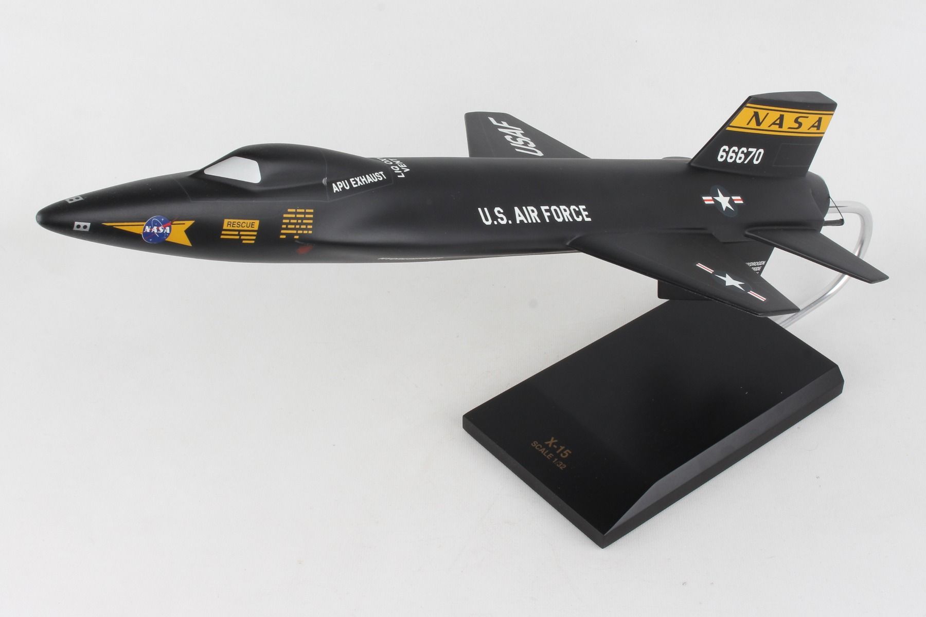 ALDO Creative Arts Collectibles Scale Model Length is 18 3/4" and wingspan is 8 1/4". / NEW / Wood NASA Airplane North American X-15 Rocket Powered Wood Model Aircraft