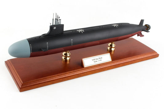 ALDO Creative Arts> Collectibles Scale Model Length is 21" and beam is 2.50".  Scale :1/150 / NEW / wod US Navy SSN  Seawolf Nuclear-Powered Fast Attack Submarine  Large Model Assembled