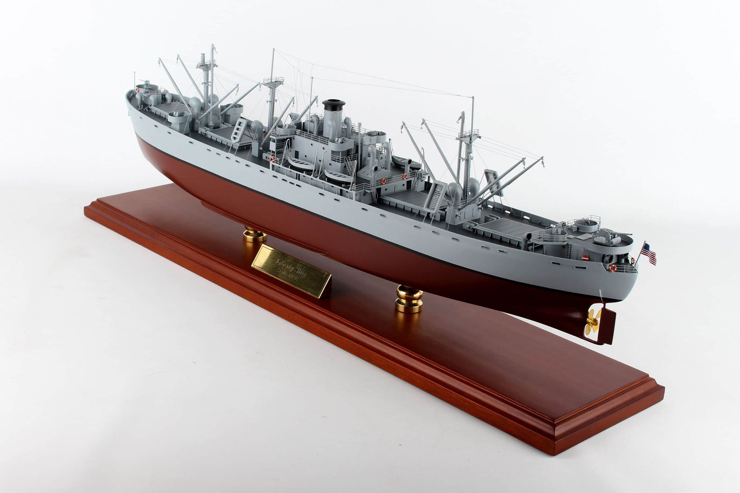 ALDO Creative Arts Collectibles Scale Model Length is 27 3/4" and beam is 3 3/4"  Scale :1/192 / NEW / wod US Navy Liberty Ship Desk Top Display WWII Cargo Model Assembled