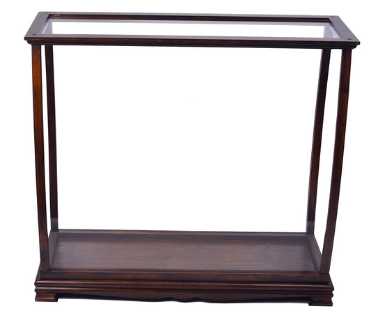 ALDO Creative Arts Collectibles Scale Model Outside: L: 34 W: 13 H: 31.5 Inches /   Inside: L: 32.5 x W: 12 x H: 29 inches. / NEW / Wood with plexiglass panels Wood Display Case Table Top Cabinet  Classic Brown For Tall Ship Yacht Boat Models With Plexiglass Panels