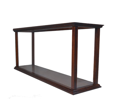 ALDO Creative Arts Collectibles Scale Model Outside: L: 38.5 W: 9.5 H: 16 Inches   Inside: 35.5 L x 7 1/8 W x 13.5 H inches / NEW / Wood with plexiglass panels Display Case Wood Table Top Cabinet  Classic Brown For Midsize Cruise Liners and  Boat Models With Plexiglass Panels