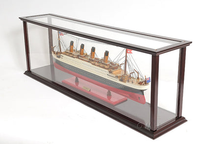 ALDO Creative Arts Collectibles Scale Model Outside : L: 44.75 W: 9.25 H: 15 Inches / Inside : 43 x 7.5 x 13.7 inches. Display Case Large Wood with Plexiglass Panels Table Top Cabinet for Ocean Liner, Cruise Ship Models