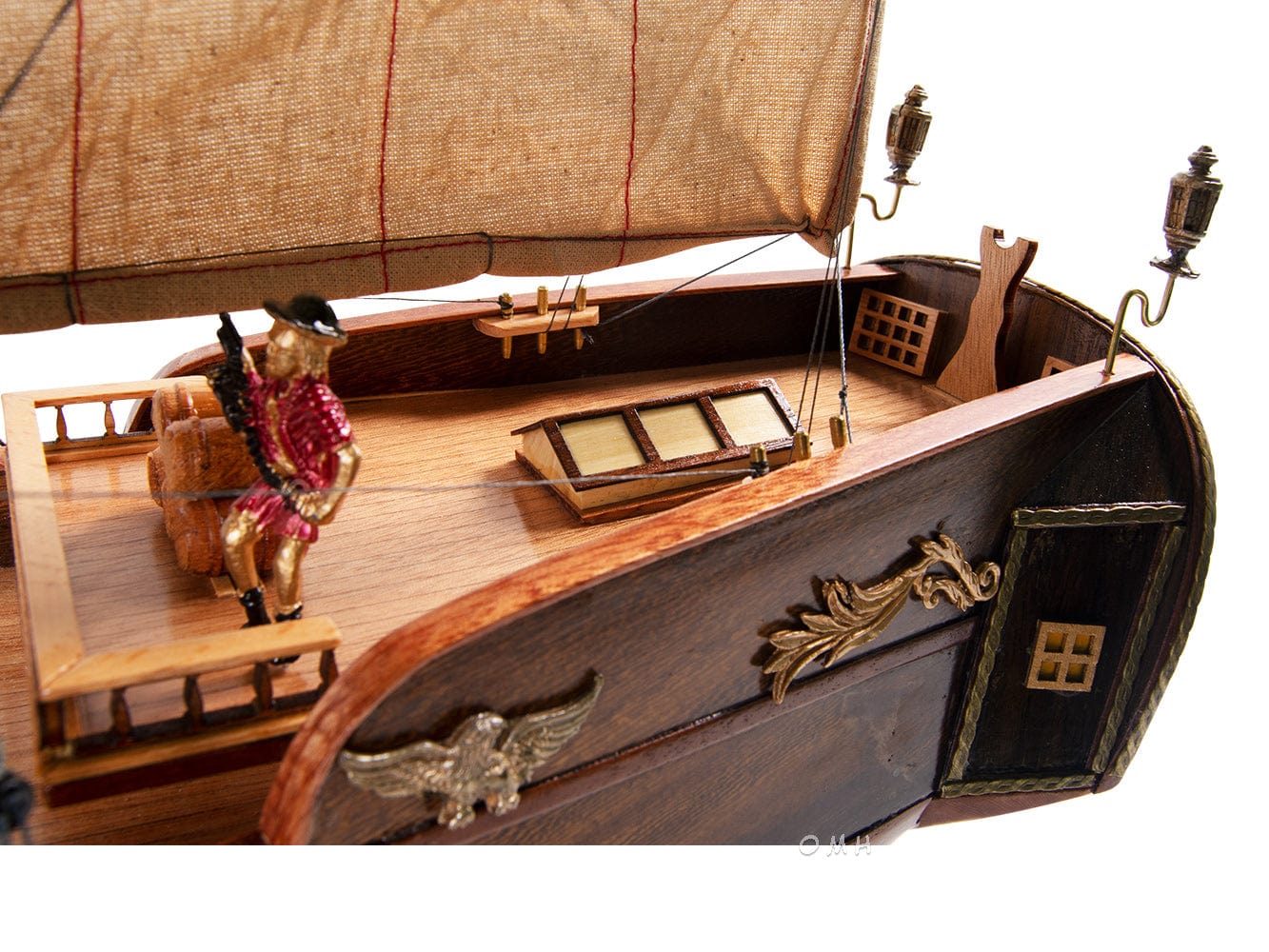 ALDO Creative Arts Collectibles Scale Model Pirate Ship Exclusive Edition Sailboat Wood Model Assembled