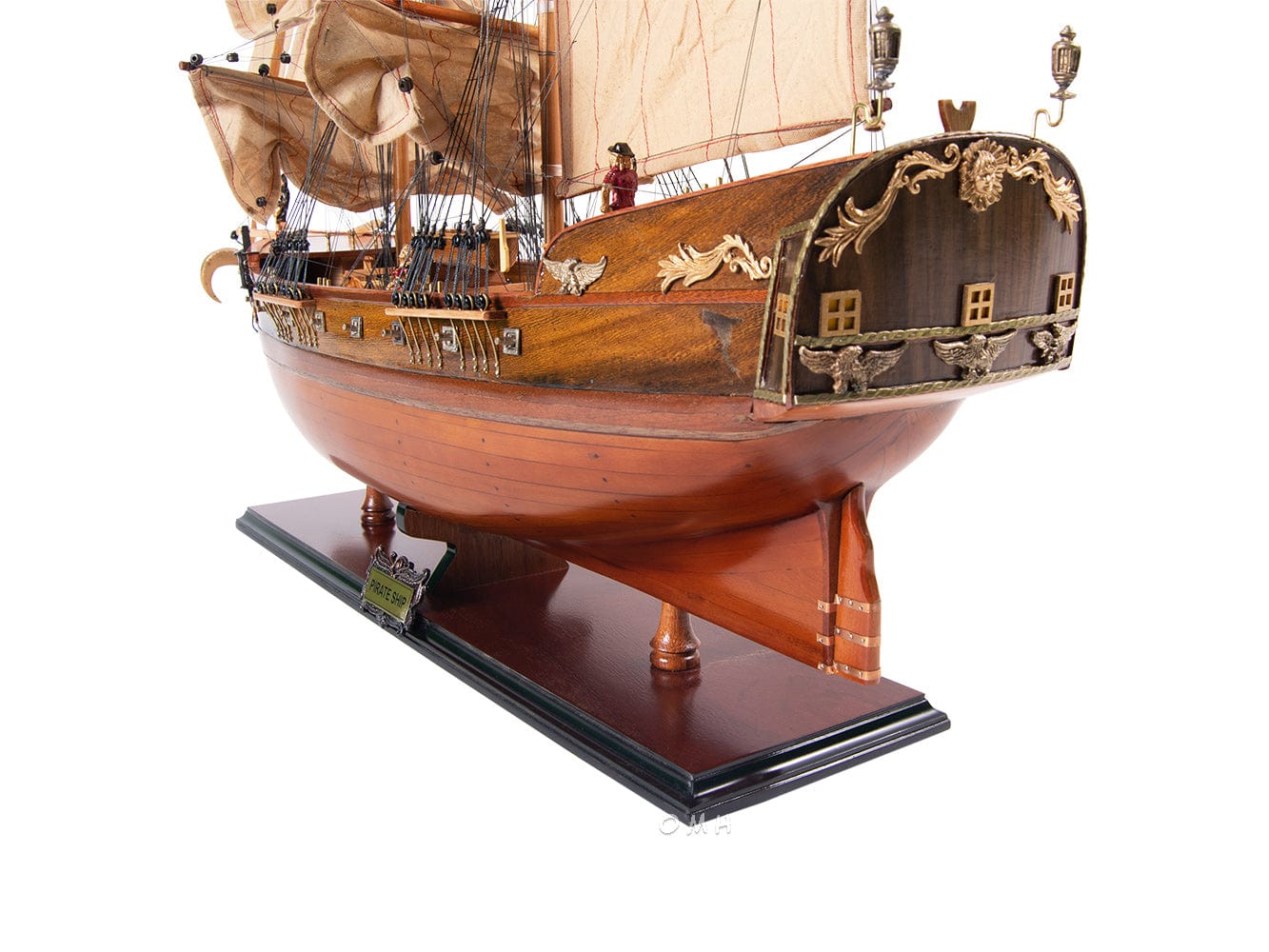 ALDO Creative Arts Collectibles Scale Model Pirate Ship Exclusive Edition Sailboat Wood Model Assembled