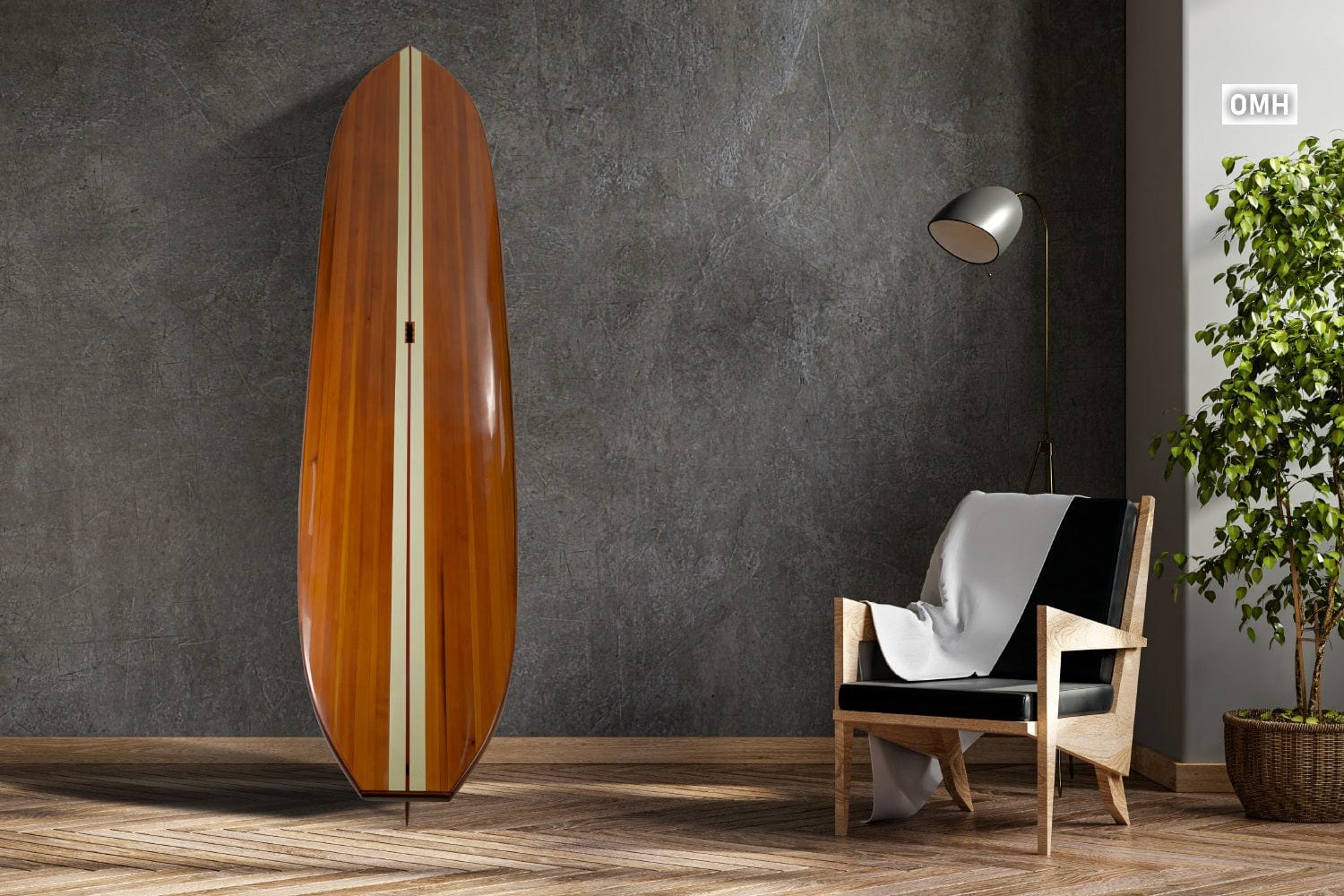ALDO Creative Arts Collectibles Scale Model Real Fully Functional Paddle Board in Classic Red Cedarwood 11ft with 1 fin