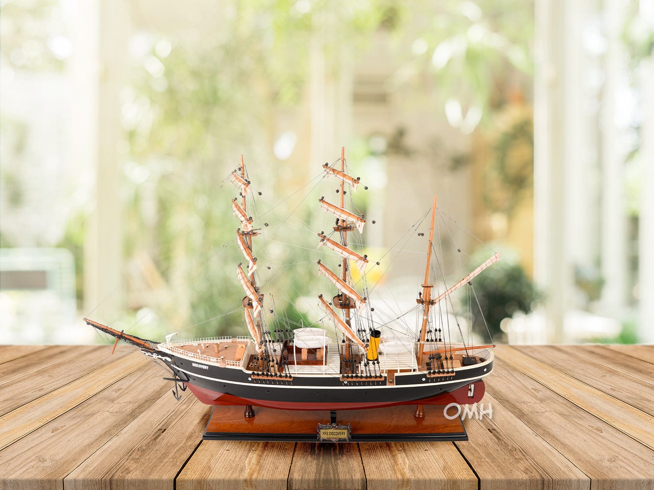 ALDO Creative Arts Collectibles Scale Model RRS Discovery British National Antarctic Expedition Barque-Rigged Auxiliary Steamship  Exclusive Edition Sailboat Wood Model Assembled