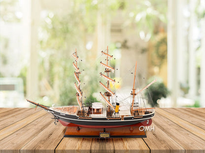 ALDO Creative Arts Collectibles Scale Model RRS Discovery British National Antarctic Expedition Barque-Rigged Auxiliary Steamship  Exclusive Edition Sailboat Wood Model Assembled