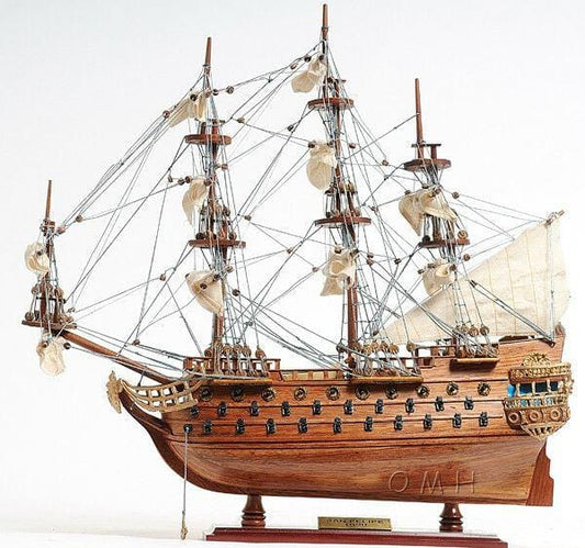 Aldo Creative Arts Collectibles Scale Model San Felipe Spanish Armada Galleon Tall Ship Small Wood Model Sailboat Assembled