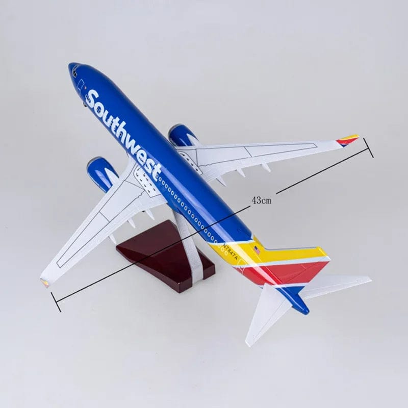 ALDO Creative Arts Collectibles Scale Model Southwest Airlines Boeing 737-700 B737-700  Model Aircraft With Landing Gears and LED Lights