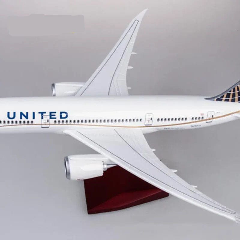ALDO Creative Arts Collectibles Scale Model United Airlines Boeing 787 B787 Dreamliner  Model Aircraft With Landing Gears and LED Lights