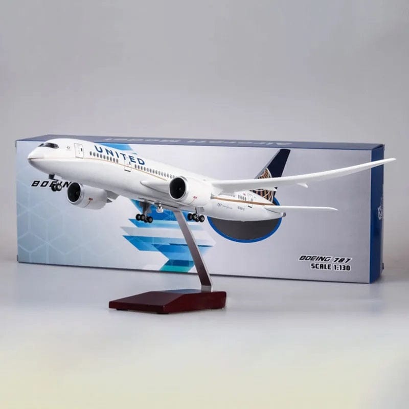 ALDO Creative Arts Collectibles Scale Model United Airlines Boeing 787 B787 Dreamliner  Model Aircraft With Landing Gears and LED Lights