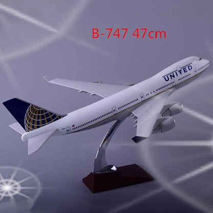 ALDO Creative Arts Collectibles Scale Model United  and Continental Airlines Boeing 747 B747 Model Aircraft