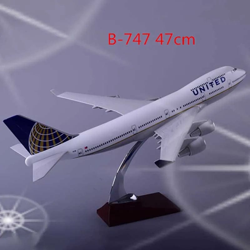 ALDO Creative Arts Collectibles Scale Model United  and Continental Airlines Boeing 747 B747 Model Aircraft