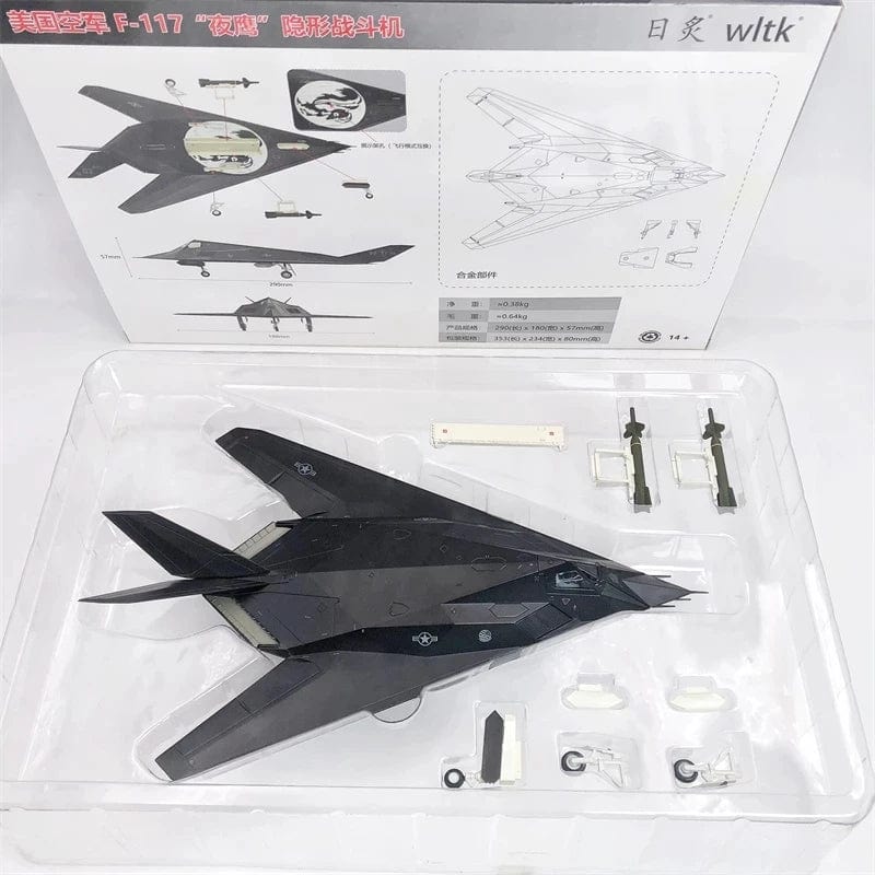 ALDO Creative Arts Collectibles Scale Model United States Airforce Airplane  F117 Nighthawk Stealth Fighter  Diecast Model Aircraft