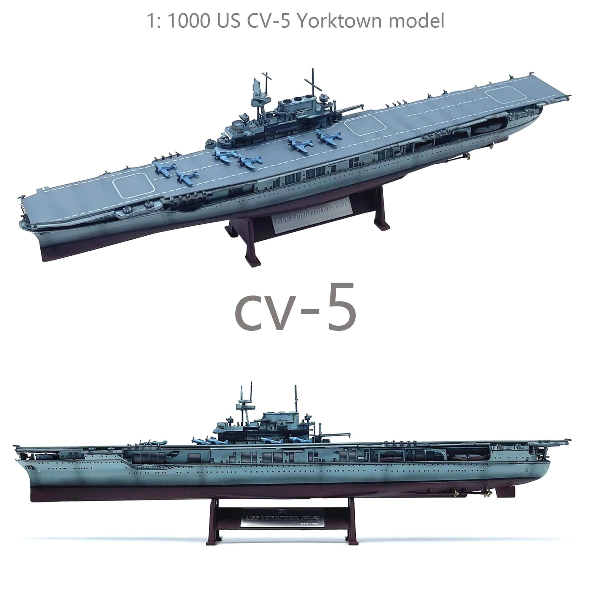 ALDO Creative Arts >Collectibles> Scale Model US Navy CV-5 Yorktown Military Aircraft Carrier Alloy  Model Assembled