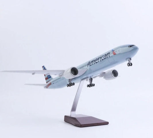 ALDO Creative Arts Collectibles Scale Model Without Lights American  Airlines Boeing 777 B777  Model Aircraft With Landing Gears and LED Lights