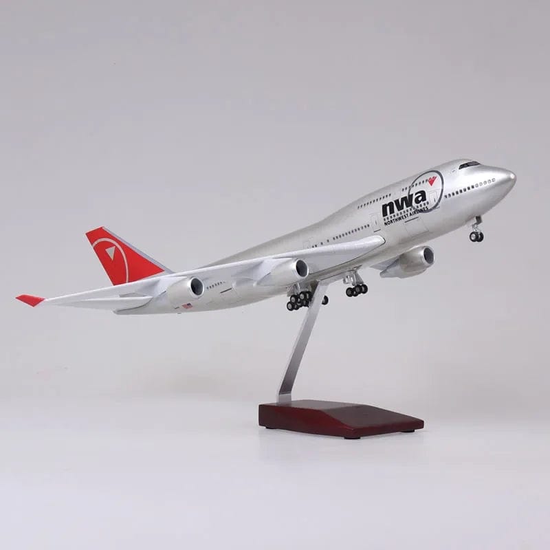 ALDO Creative Arts Collectibles Scale Model Without Lights North West Airlines Boeing 747 B747  Model Aircraft With Landing Gears and LED Lights