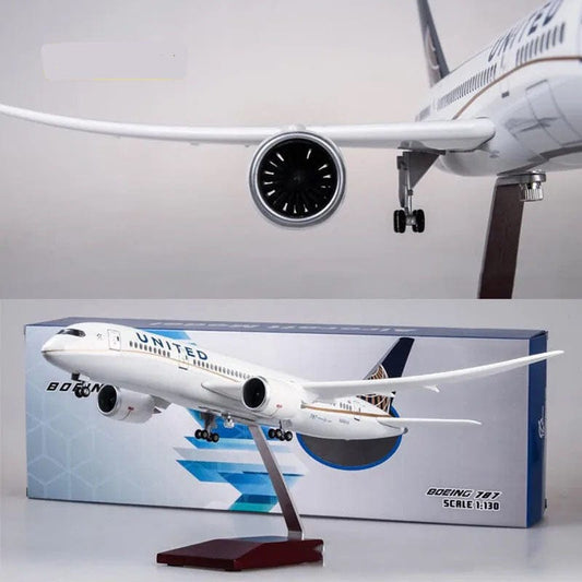 ALDO Creative Arts Collectibles Scale Model Without Lights United Airlines Boeing 787 B787 Dreamliner  Model Aircraft With Landing Gears and LED Lights